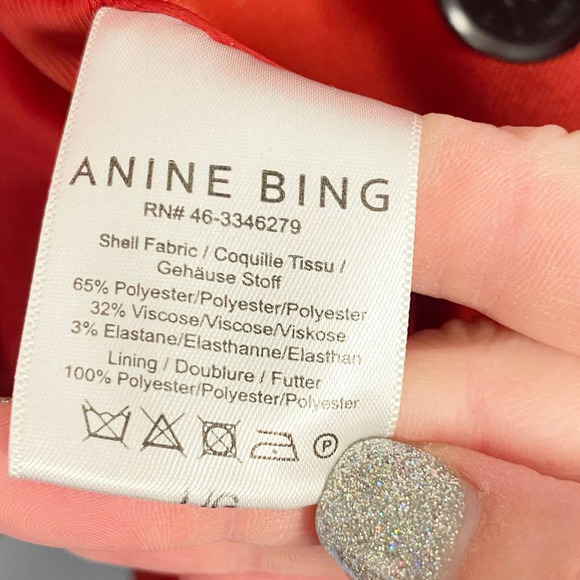 ANINE BING Becky Double Breasted Oversized Stretch Twill Blazer in Rust Large - Picture 7 of 13